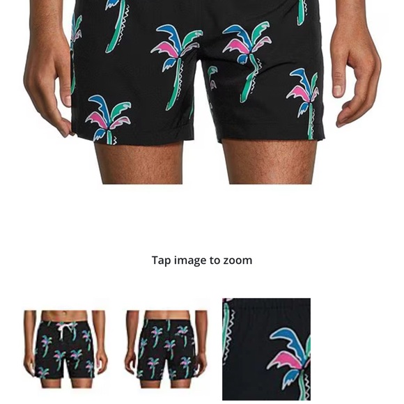 Men’s Chubbies Black Swim Shorts with Tropical Print Size Large “Havana Nights” - Picture 2 of 9